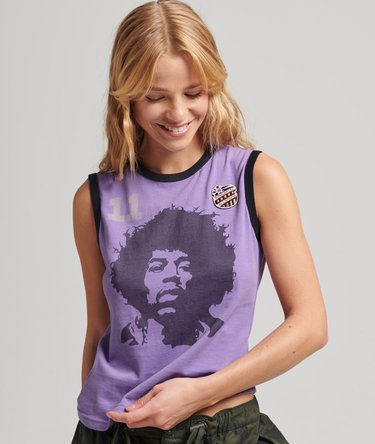 Camiseta sin mangas, felpa rizada, ribetes, Vintage Allstars JH Image 1