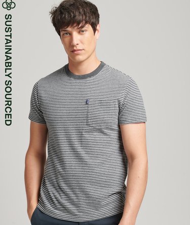 Vintage T-shirt i &oslash;kologisk bomuld med striber Image 1