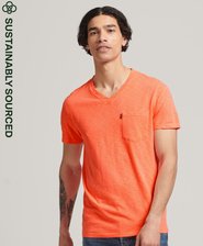 Organic Cotton V Neck Slub Pocket T-Shirt