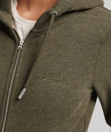 Organic Cotton Vintage Logo Zip Hoodie Image 3