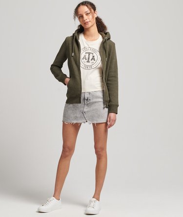 Organic Cotton Vintage Logo Zip Hoodie Image 2