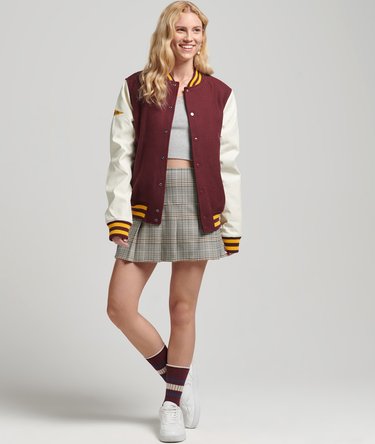 Oversized College Varsity Jacket Image 2