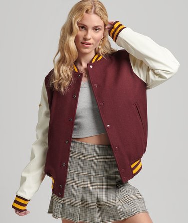 Oversized College Varsity Jacket Image 1