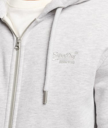 Sweat à capuche zippé en coton bio avec logo brodé Vintage Image 5