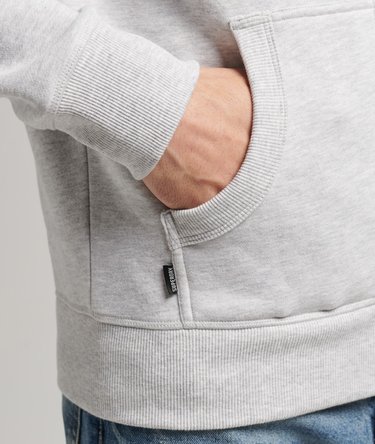 Sweat à capuche zippé en coton bio avec logo brodé Vintage Image 6