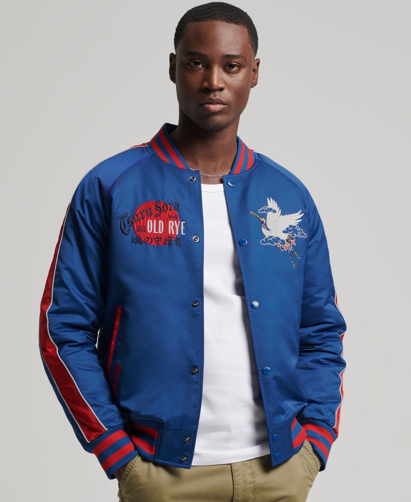 mens Vintage Sukajan Jacket in REGAL BLUE | Superdry CA-EN