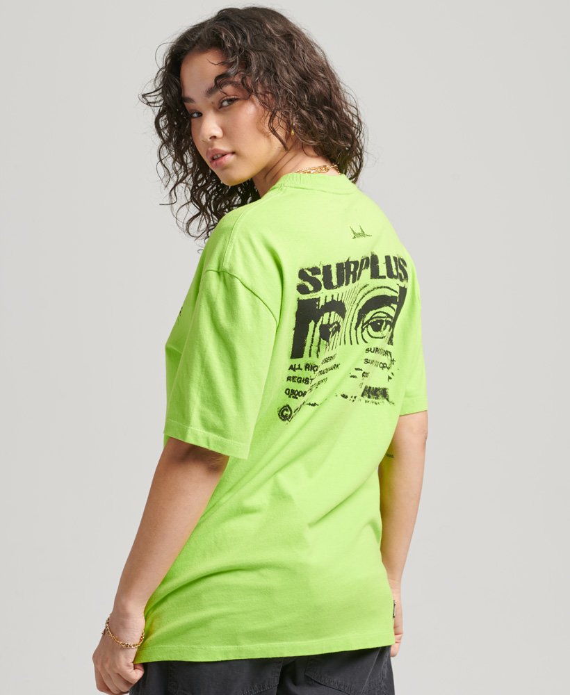 mens Unisex X Surplus Graphic T-Shirt in LIME GREEN