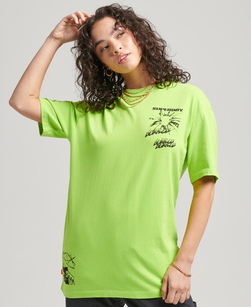 mens Unisex X Surplus Graphic T-Shirt in LIME GREEN