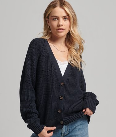 Cropped V-Neck Cardigan Image 1
