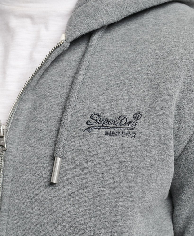 ★Golden ★ Vintage Logo Embroidered Hoodie Gray GUP021 Hooded sweatshirt in worn gray with embroidered vintage logo