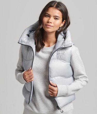 Shine Quilt Cropped Padded Gilet Image 1