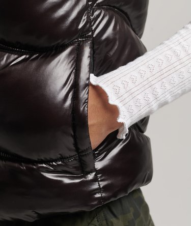 Shine Quilt Cropped Padded Gilet Image 4