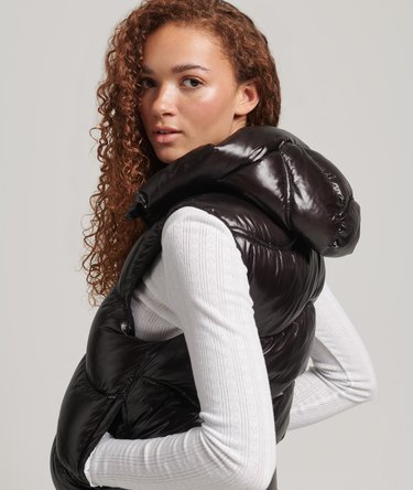 Shine Quilt Cropped Padded Gilet Image 2