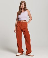 Vintage corduroy broek met wijde pijpen