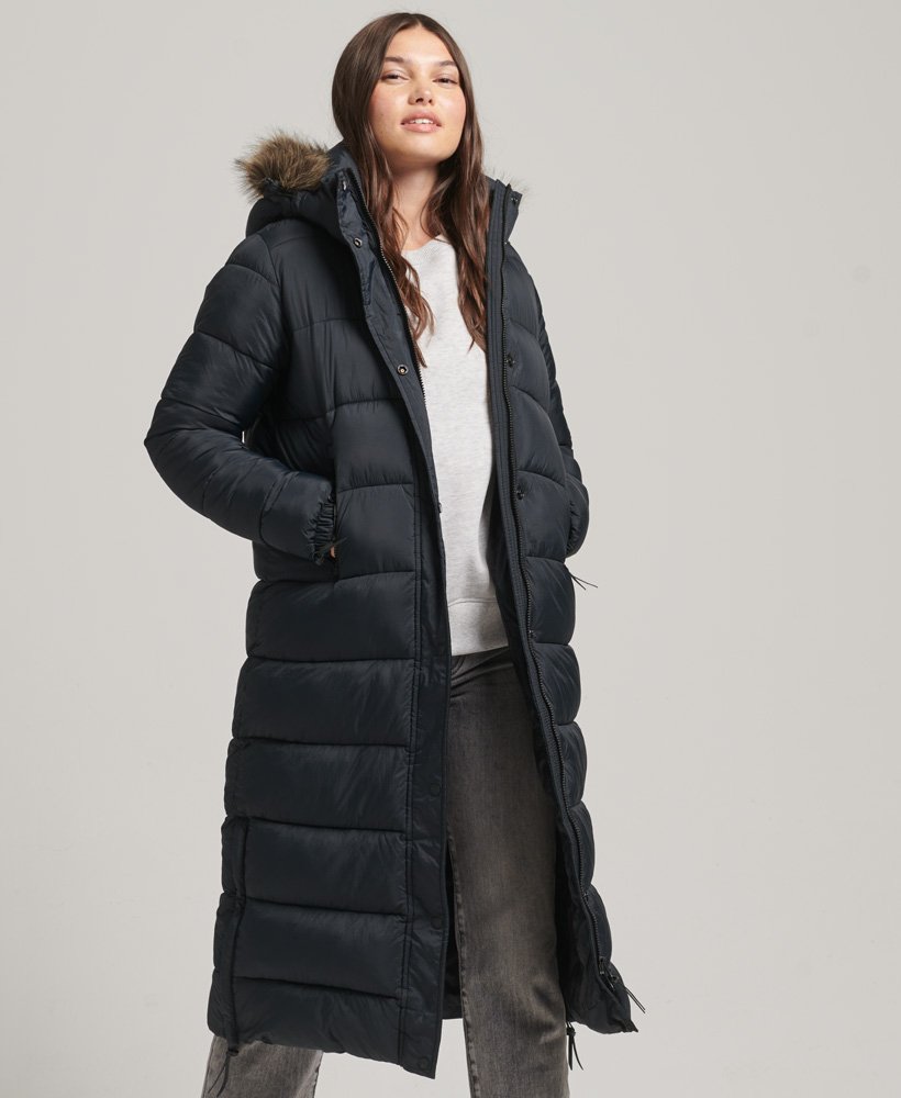 Lydia | Cozy Longline Puffer Coat with Faux-Fur Hood - Lumina