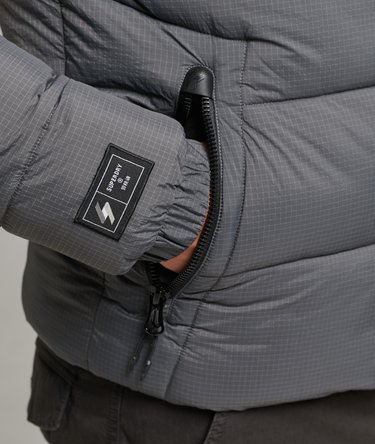 Non Hooded Sports Puffer Jacket Image 4