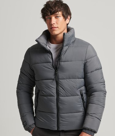 Non Hooded Sports Puffer Jacket Image 1