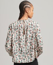 Camiseta de punto de manga larga con dise&ntilde;o fruncido