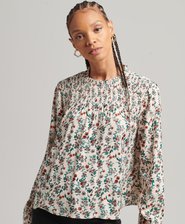 Camiseta de punto de manga larga con dise&ntilde;o fruncido