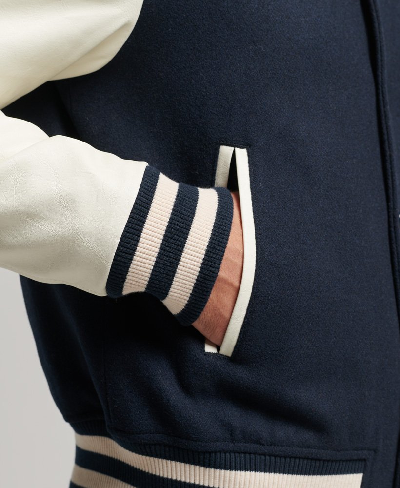 mens College Varsity Bomber Jacket in Eclipse Navy | Superdry CA-EN