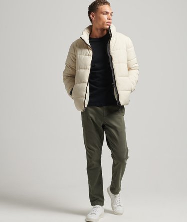 Non Hooded Sports Puffer Jacket Image 7