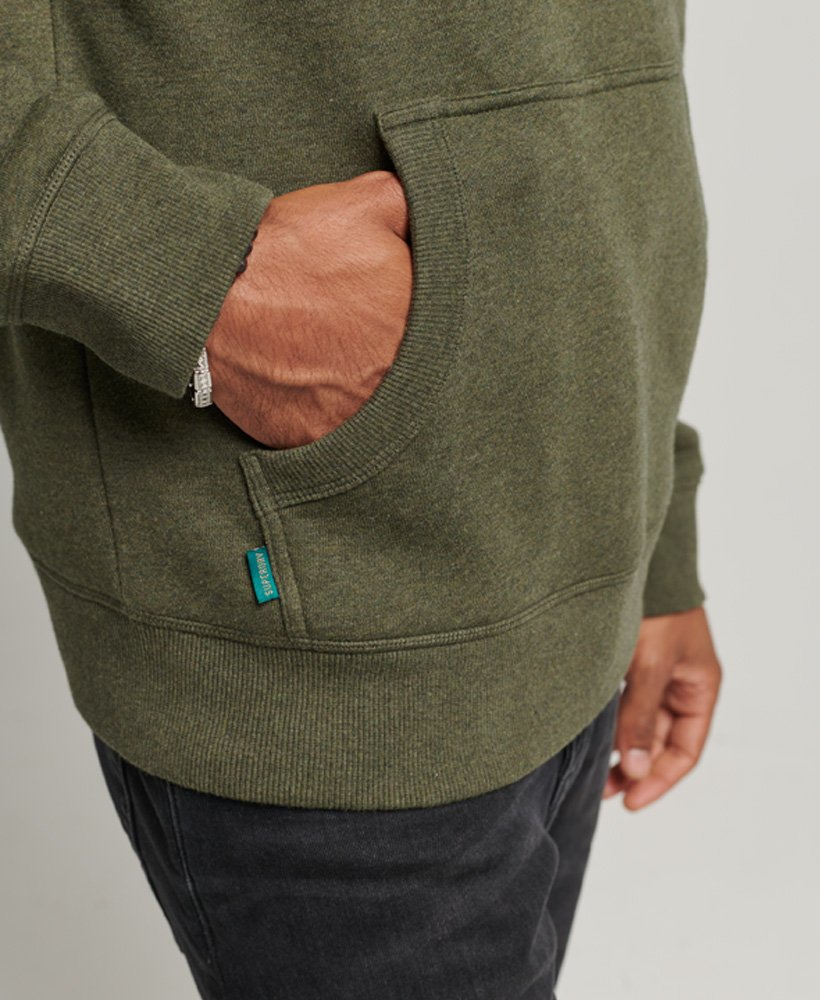 mens Organic Cotton Essential Logo Hoodie in OLIVE MARL | Superdry US