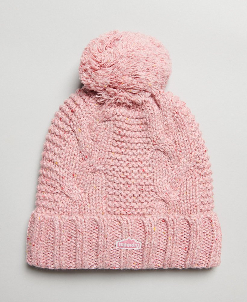 Superdry Tweed Cable Beanie Berretto In Tweed Per Donna - Vestibilità Normale, Modello M9743 - Inverno Caldo E Stiloso
