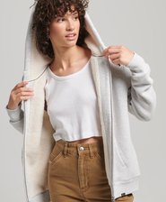 Essential hoodie met rits en borgvoering