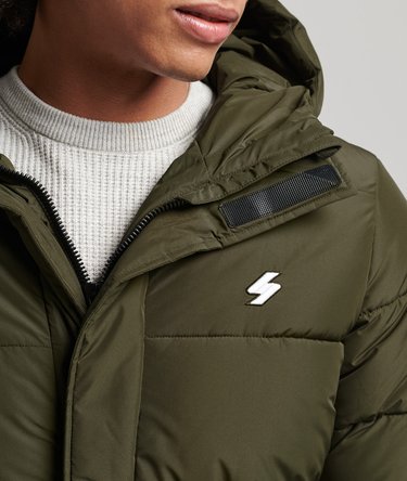 Pitkä hupullinen Logo-takki Image 3