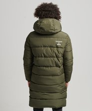 Pitkä hupullinen Logo-takki