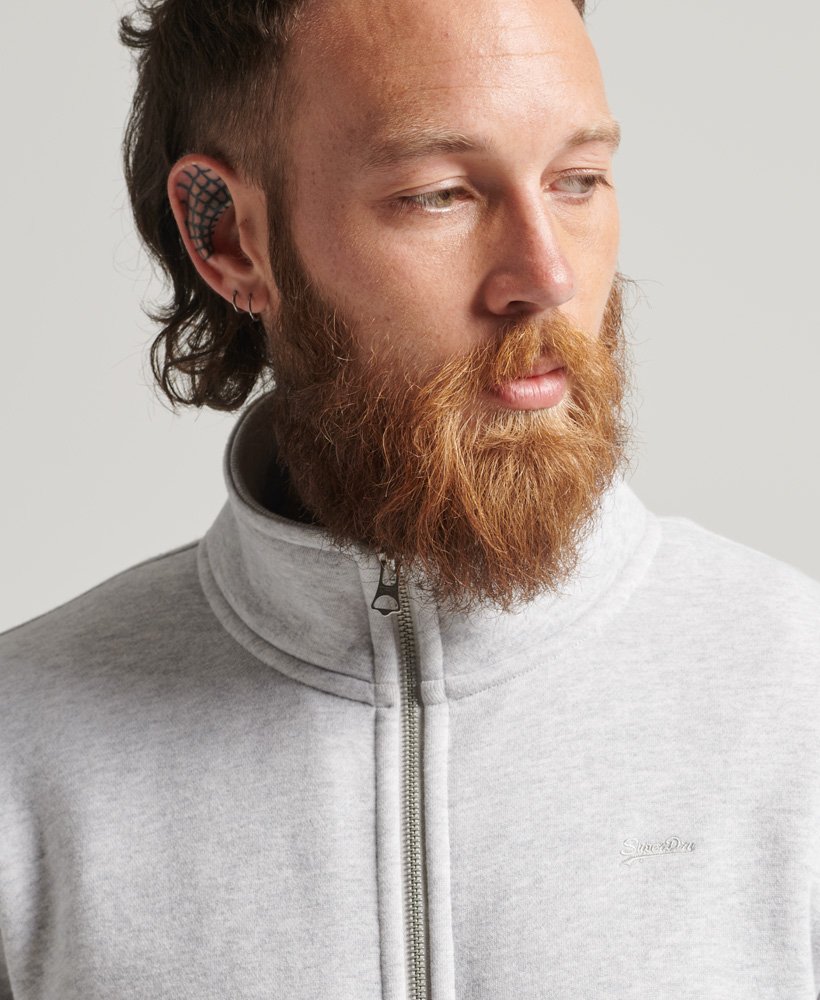 mens Organic Cotton Vintage Logo Zip Track Top in Glacier