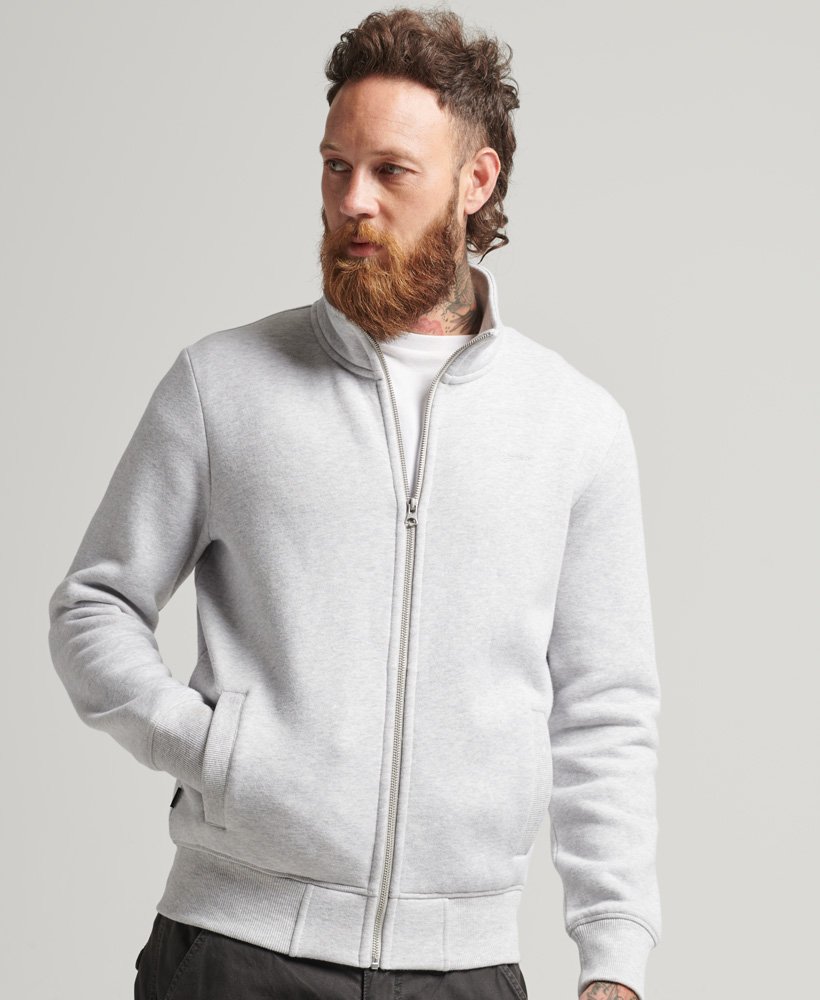 mens Organic Cotton Vintage Logo Zip Track Top in Glacier