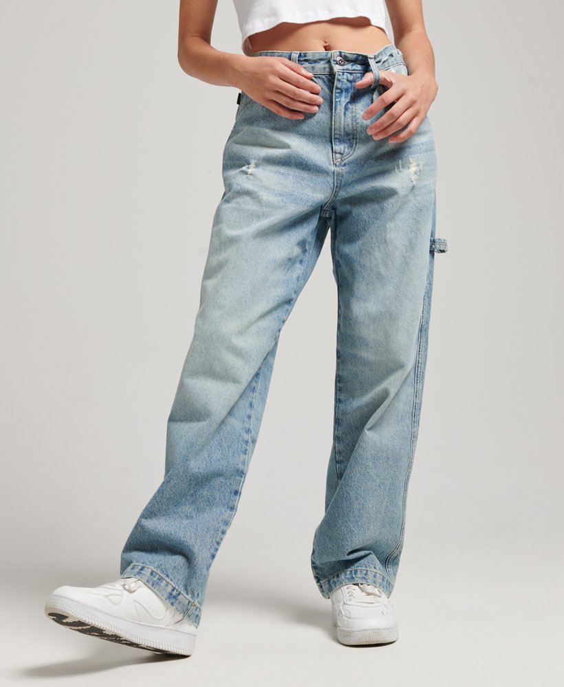 womens Organic Cotton Vintage Carpenter Jeans in Beechwood Light Vintage Superdry UK
