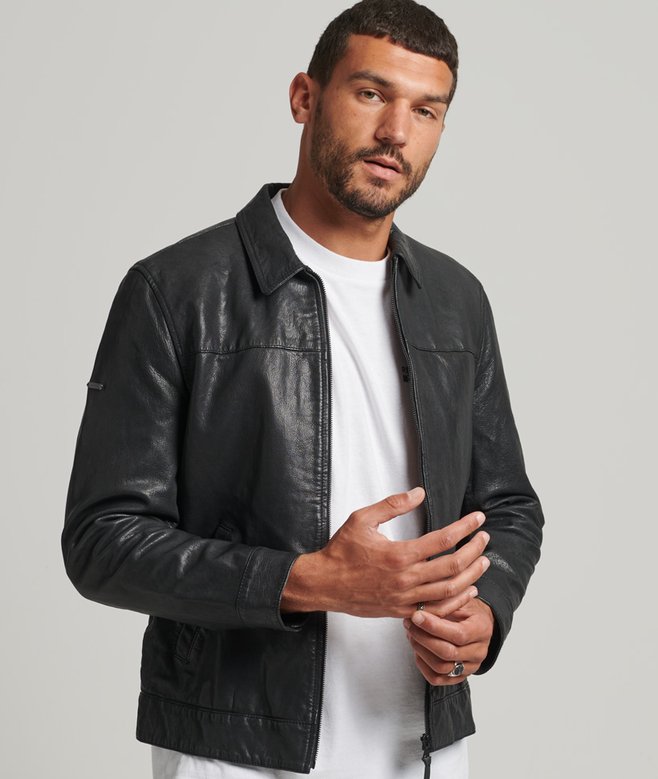 Slim Fit Coach Lederjacke