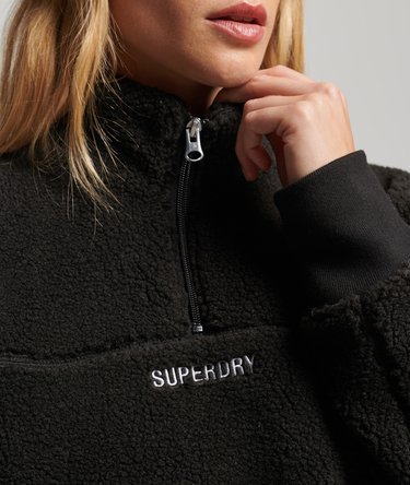 Soft Lined Half Zip Borg Teddy Sweatshirt Image 4