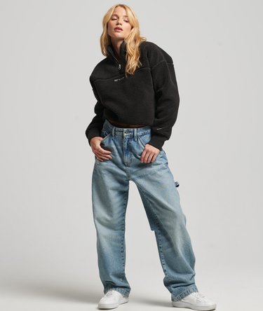 Soft Lined Half Zip Borg Teddy Sweatshirt Image 5