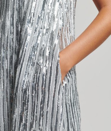 Sleeveless Sequin A Line Mini Dress Image 7