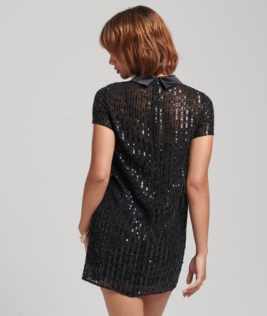 Collar Sequin T-Shirt Dress Image 5