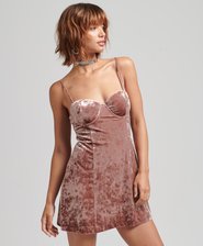 Minikleid aus Samt mit K&ouml;rbchen