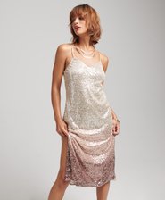 Ombre Sequin Slip Midi Dress