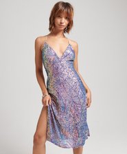 Plunge Sequin Midi Slip Dress