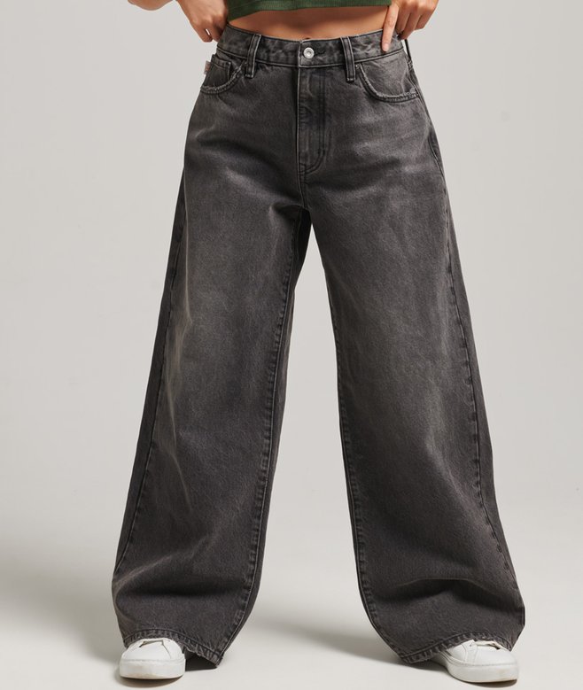 womens Baggy Jeans in Walcot Black | Superdry UK
