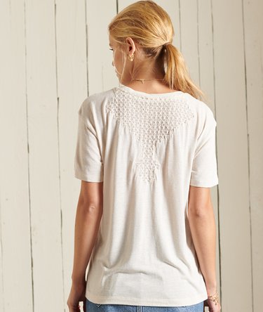 Chevron Short Sleeved Lace Jersey Top Image 3