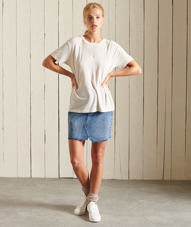 Chevron Short Sleeved Lace Jersey Top Image 8