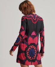 Lang&auml;rmeliges Minikleid mit Print