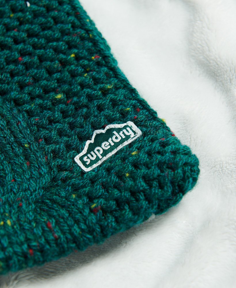 womens Tweed Cable Beanie in BLACK TWEED | UK