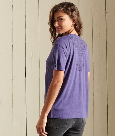 Chevron Short Sleeved Lace Jersey Top Image 2