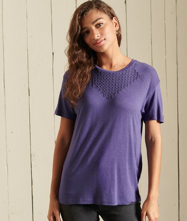 Chevron Short Sleeved Lace Jersey Top Image 1