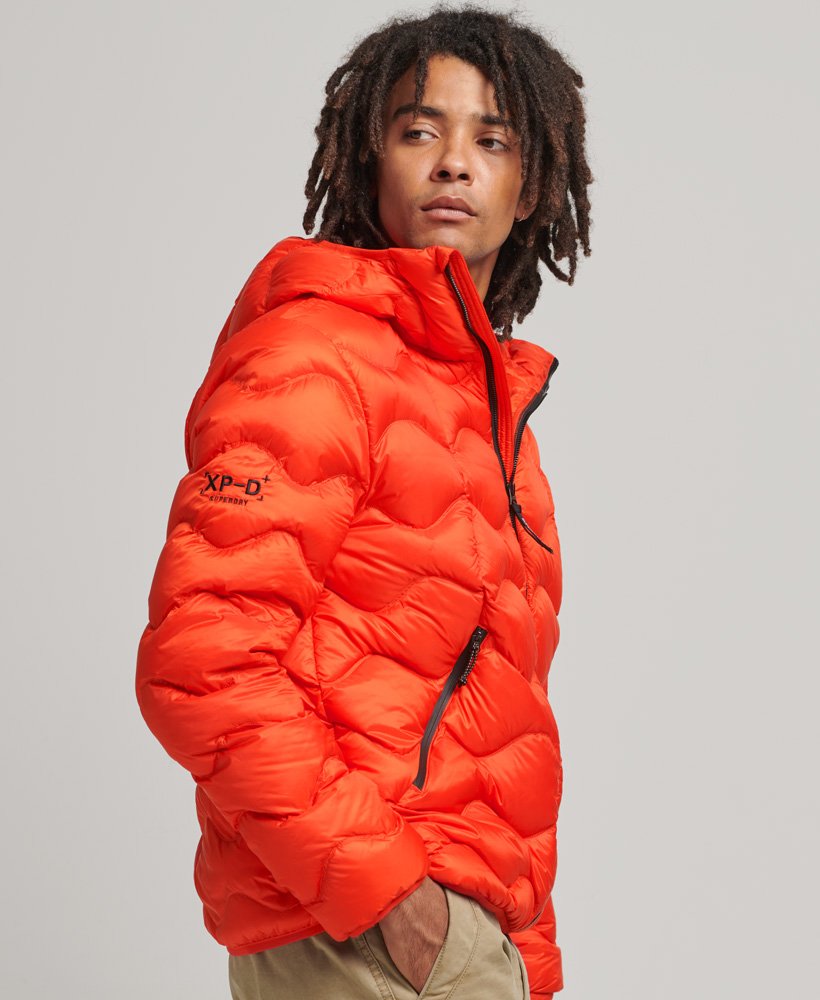 mens XPD Down Quilted Jacket in BRIGHT RED Superdry UK