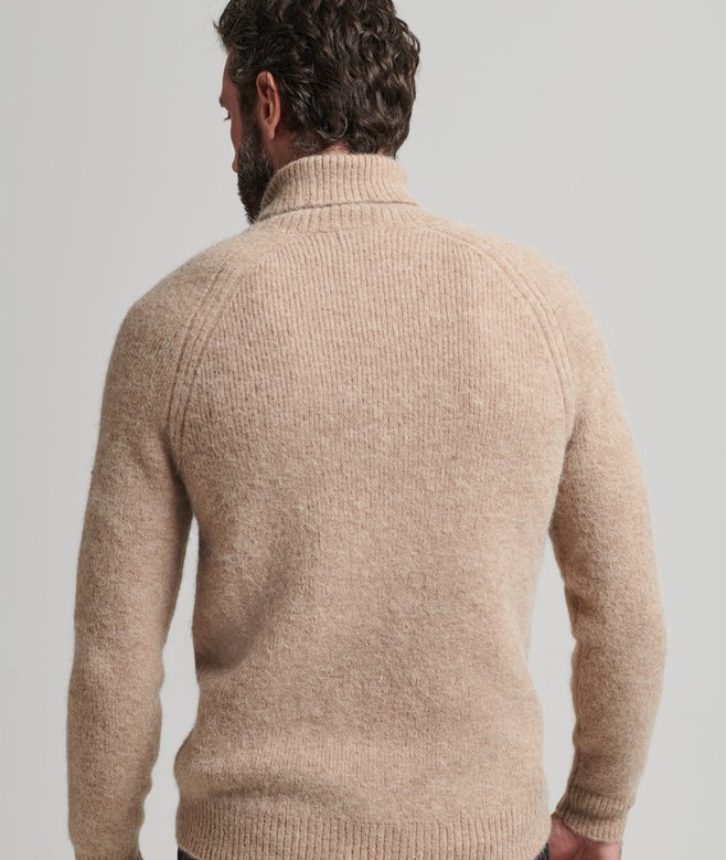 Pull Norvégien Homme Borsalino - 63% Alpaga, Col Roulé, Taille L/54, Occasion Très Bon état